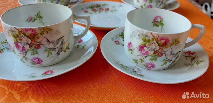 Чайная пара Кузнецов (костяной фарфор)