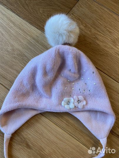 Шапка зимняя шерстяная для девочки 48 50 Германия