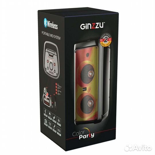 Bluetooth колонка Ginzzu 56W новая радио караоке