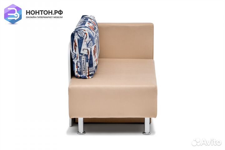 Кушетка еврокнижка Леон бежевая / синяя