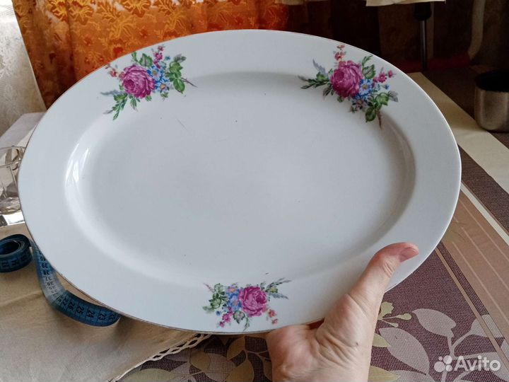 Блюдо овальное большое и селедница из СССР