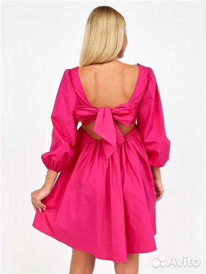 Платье розовое с открытой спиной 42-44