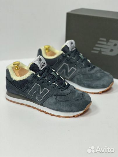 Кроссовки new balance 574 зимние с мехом