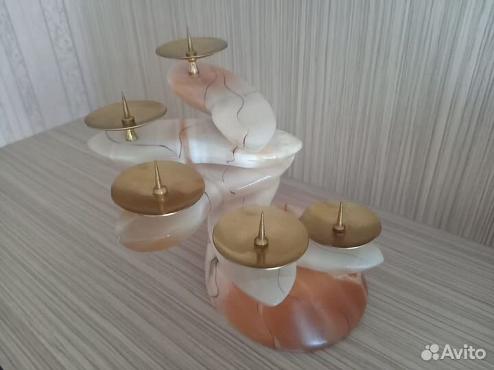 Подсвечник из натурального камня, селенит