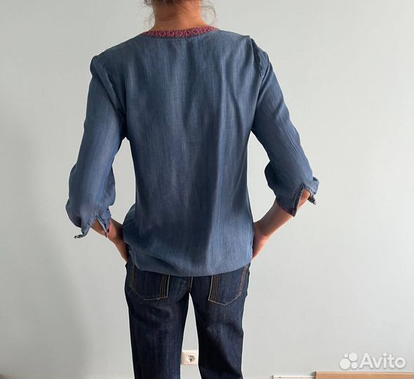 Джинсовая блузка рубашка Marks & Spencer