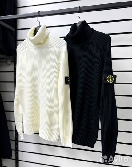 Свитер Stone Island черный и белый M/L