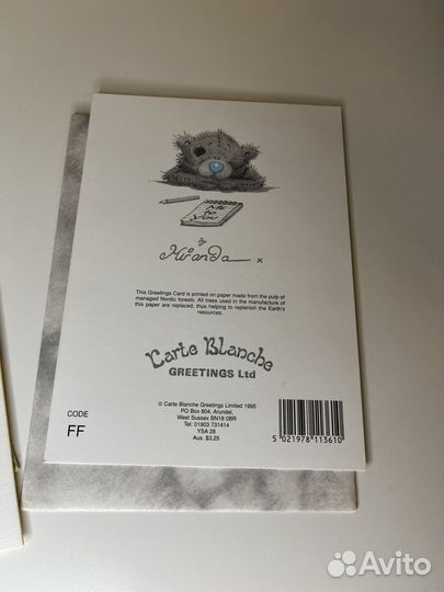 Открытки + конверты новые с подписью на английском