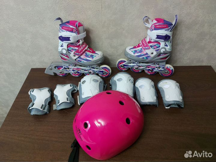 Продаю детские ролики раздвижные р.26-31.и защита