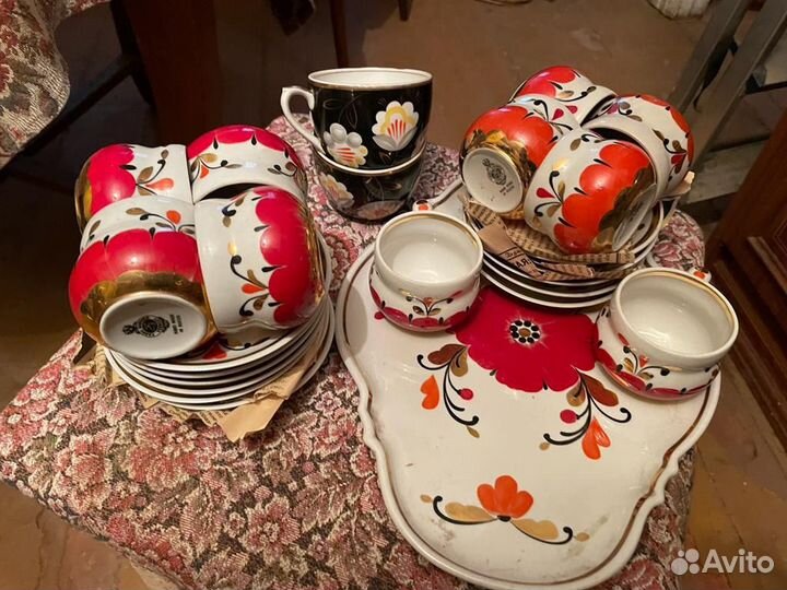 Кофейный чайный сервиз вербилки с подносом