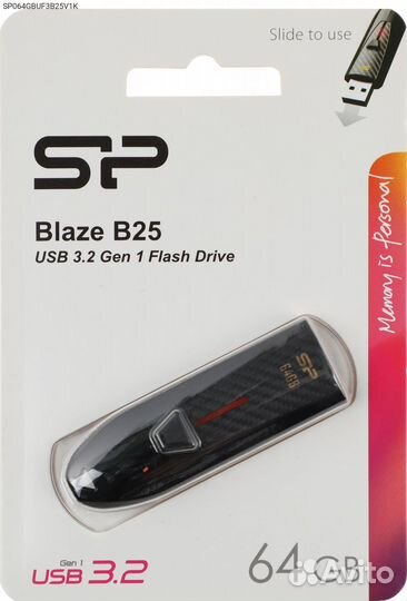 SP064gbuf3B25V1K, USB накопитель silicon power Blaze