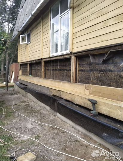 Поднимаем домов, бань, замена венцов, пола, лаг