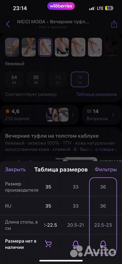 Туфли женские 36 размер новые