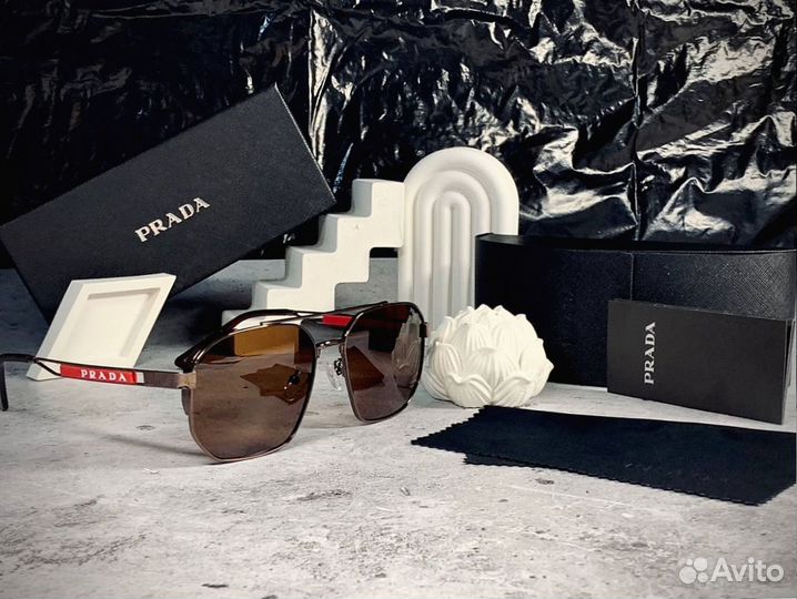 Очки Prada Aviator коричневые