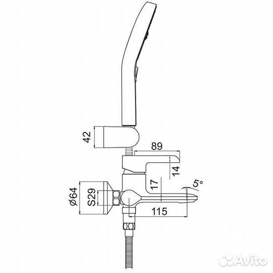 Смеситель для ванны Gappo G3203-6