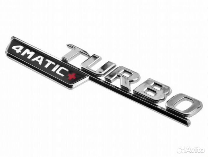 Эмблемы надпись на крылья turbo 4matic + хром