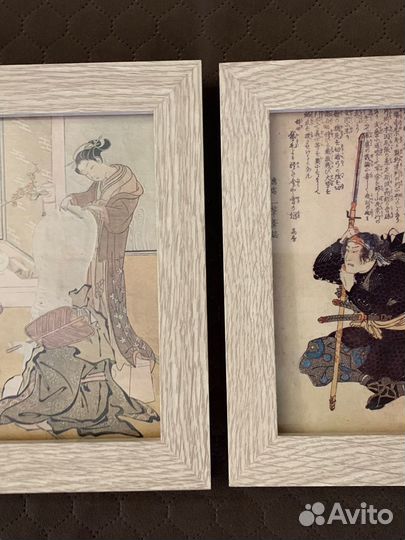 Репродукции японская цветная гравюра в рамке