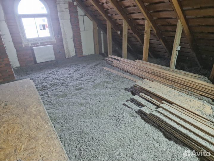 Эковата утеплитель для деревянных крыш