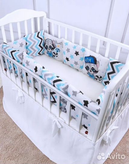 Бортики на детскую кроватку новые