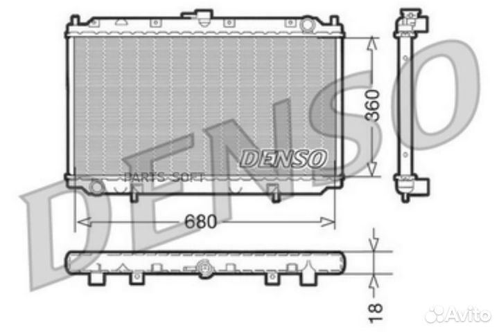 Denso DRM46011 Радиатор 680x360