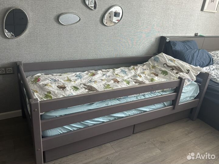 Кровать детская/подр, Соня. Доп стенка + 2 ящ