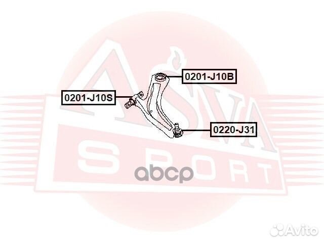 Сайлентблок переднего рычага задний 0201-J10B asva