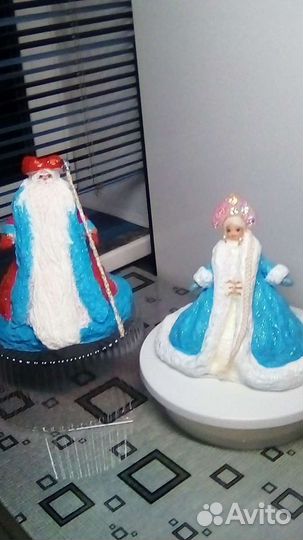 Дед Мороз и Снегурочка под елку(ручная работа)