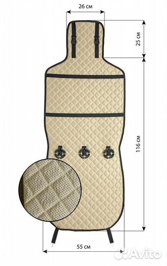 Накидки на сиденья велюр две штуки темн.корич.беж
