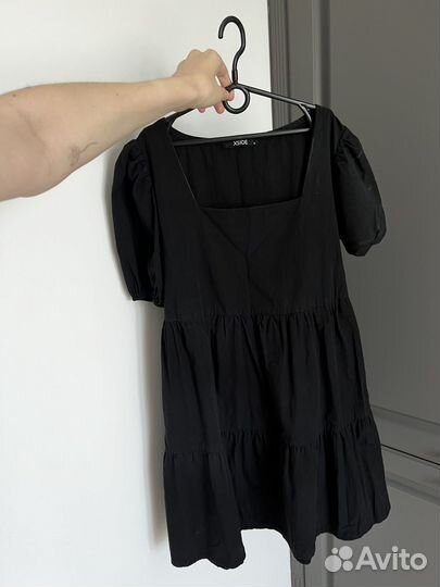 Черное платье мини