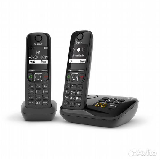 Радиотелефон dect Gigaset AS690 AM DUO, черный