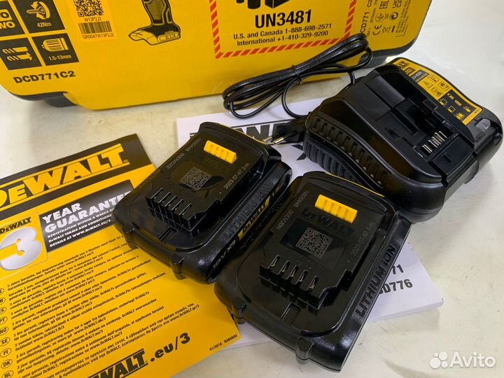Шуруповерт dewalt DCD771S2 18В 2акб (1.5ач) + зу