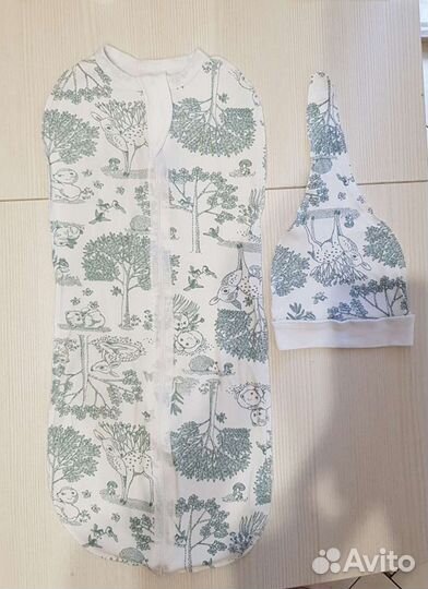 Пелёнка-кокон с шапочкой