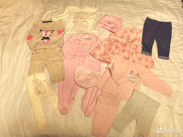 Детские вещи пакетом для девочек от 0 до 6 мес