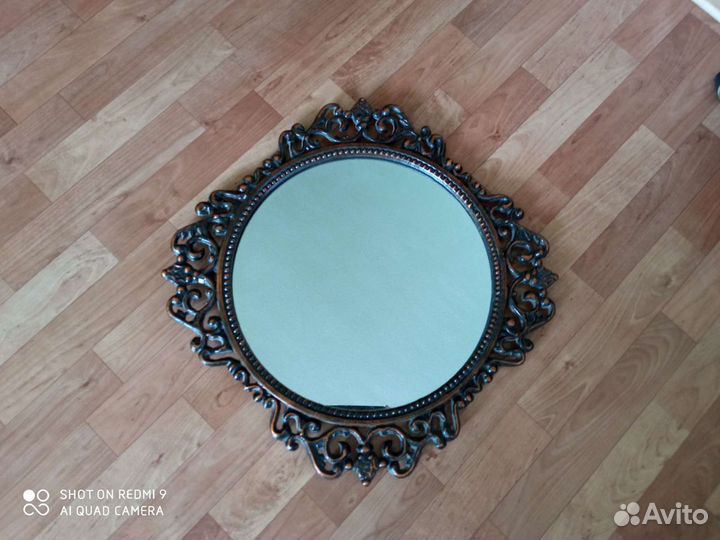Зеркало в чугунной резной оправе винтажное СССР