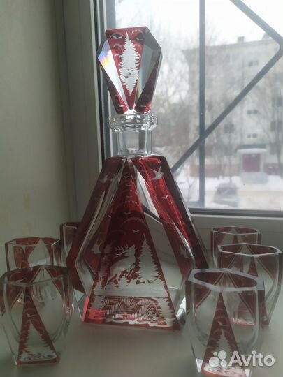 Антикварный штоф стопки 