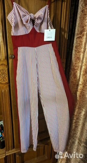Легкий летний комбинезон в полоску, новый