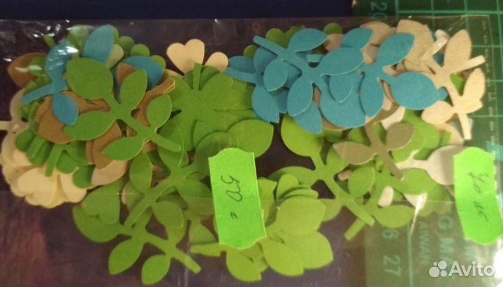 Заготовки-вырубки: цветы, листья, бабочки