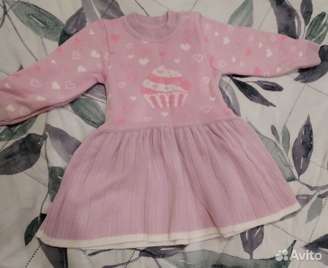 Теплое платье для девочки 86