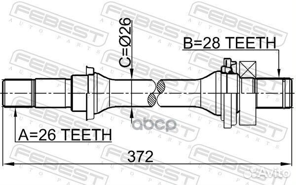 Полуось прав 2212spamt Febest