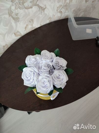 Букет цветов. Из атласной Ленты