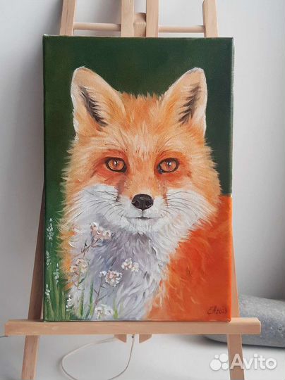 Картина маслом лис