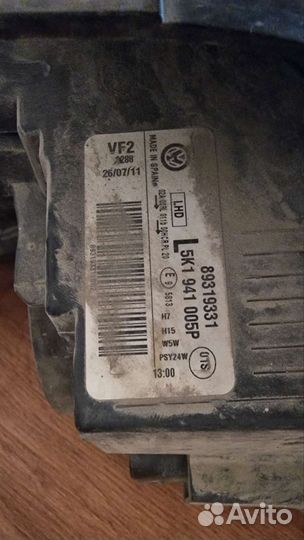 Фара левая на гольф 6
