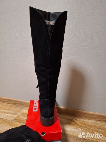 Зимние женские сапоги 38 натуральная замша