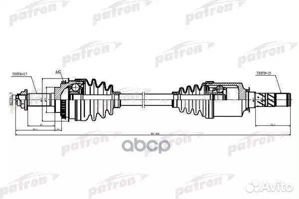 Полуось лев/прав subaru: forester 03-08, imprez