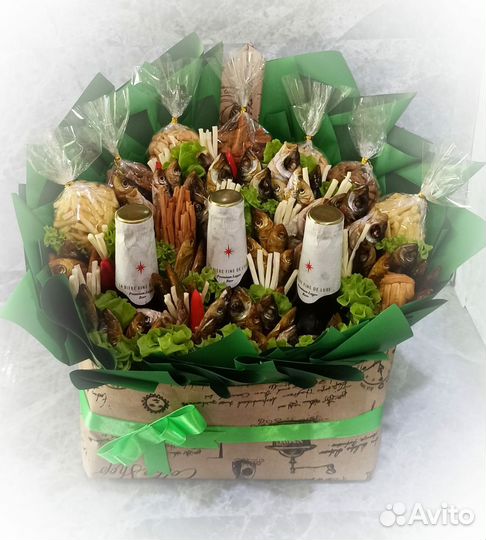 Букеты мужские из рыбы