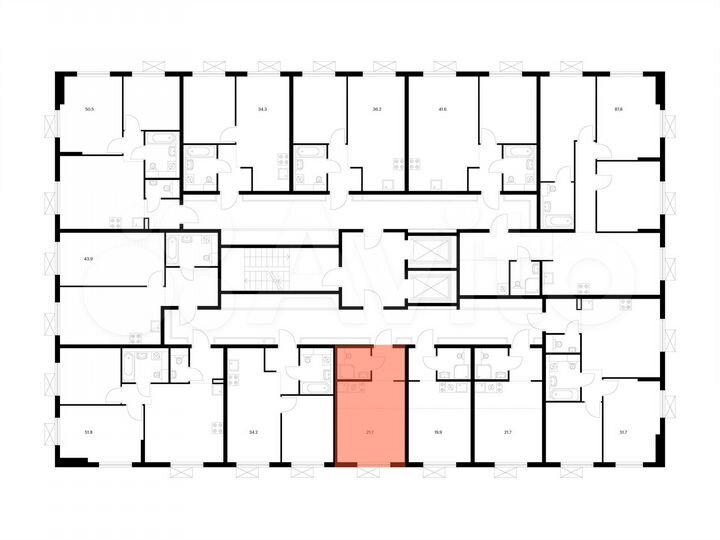 Квартира-студия, 21,7 м², 6/9 эт.