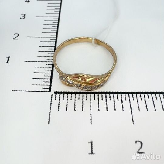 Золотое кольцо с фианитом 16,5р