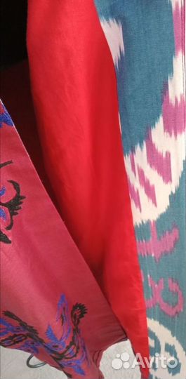 Узбекский халат из сюзане и иката. Кимоно