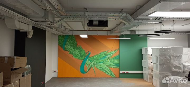 Граффити оформление в стиле биомеханики