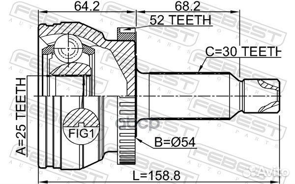 Шрус наружный 2210XM12A52 Febest