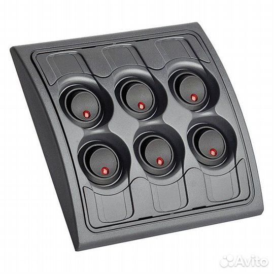 Панель переключателей 6шт с предохранителями посто